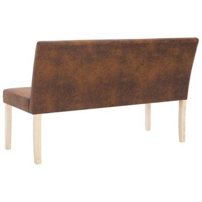 Banquette pouf tabouret meuble banc 139 cm marron synthétique daim 3002170 - 3002170 - 3001450453023