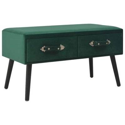 Banquette pouf tabouret meuble banc avec tiroirs 80 cm vert velours 3002142 - 3002142 - 3001454392311