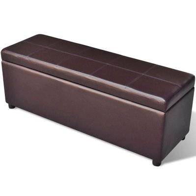 Banquette pouf tabouret meuble banc de rangement en bois brun 3002030 - 3002030 - 3001467538478