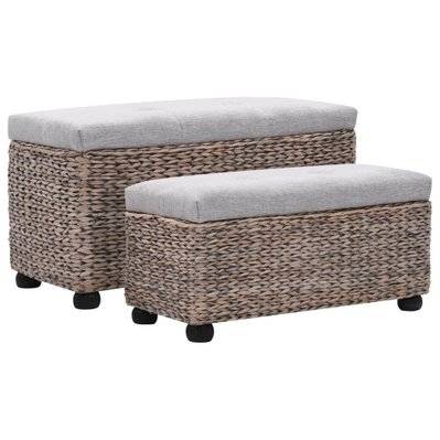 Banquette pouf tabouret meuble banc 2 pcs jacinthe d'eau gris 3002178 - 3002178 - 3001448931168