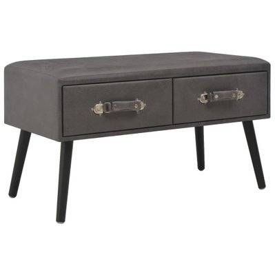 Banquette pouf tabouret meuble banc avec tiroirs 80 cm gris synthétique 3002125 - 3002125 - 3001456395754