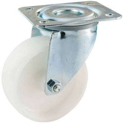 Roulette pivotante blanche de 100 mm de diamètre - 9261 - 3700001710454