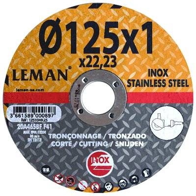 Lot de 5 disques 125 mm spécial inox - 10333 - 3661589000460