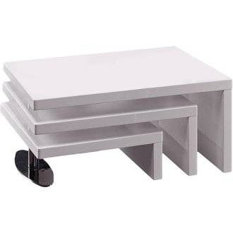 Table basse design "Elysa" - 80 x 59 x 37,5 cm - Blanc laqué