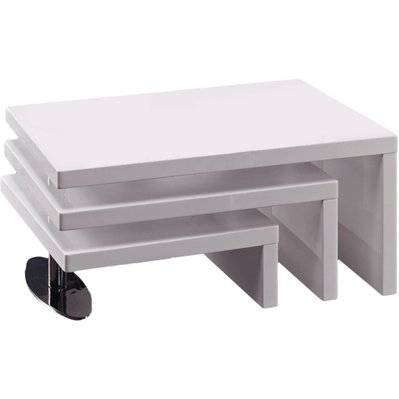 Table basse design "Elysa" - 80 x 59 x 37,5 cm - Blanc laqué - 70122 - 3700746433960