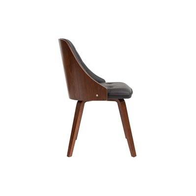 Chaise design noir et bois foncé noyer FLUFFY - L52xP53xA81.5 - 48660 - 3662275116076