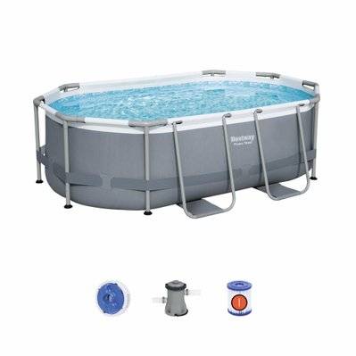 Kit piscine complet BESTWAY – Spinelle grise – piscine ovale tubulaire 3x2 m. pompe de filtration et kit de réparation inclus - 3760326992362 - 3760326992362