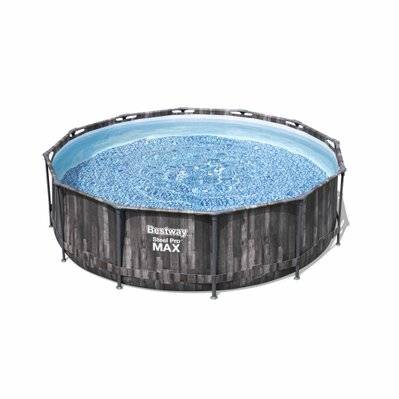 Piscine tubulaire BESTWAY - Opalite grise - aspect bois. piscine ronde Ø3.6m avec pompe de filtration. piscine hors sol. - 3760326992454 - 3760326992454