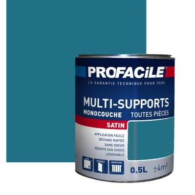 Peinture intérieure multi-supports, PROFACILE 0.5 litre Bleu Paon - 140_1065 - 3700070116416