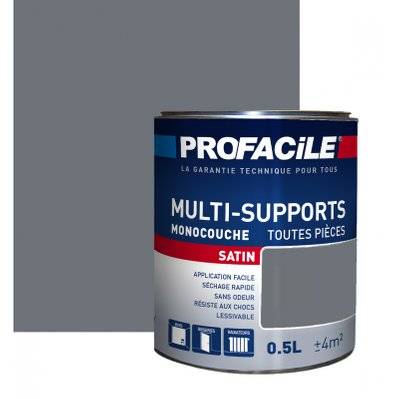 Peinture intérieure multi-supports, PROFACILE 0.5 litre Gris Anthracite - 140_1069 - 3700070116430