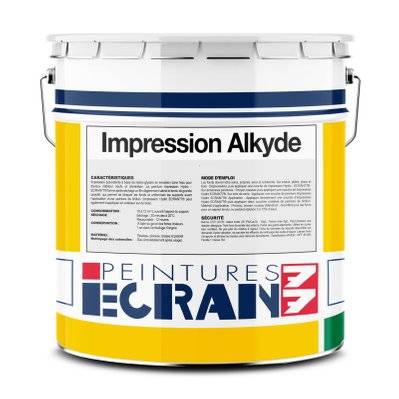 Peinture primaire professionnelle, isolant, travaux neufs, entretien, blanc, Impression Alkyde ECRAN 77 15 litres Blanc - 44_110 - 3700070115716