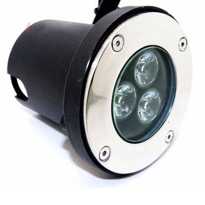 Spot LED Encastrable Extérieur IP65 220V Sol 3W 80° - Blanc Chaud 2300K - 3500K - SILAMP - 57-FS-3B_3X1W_WW - 7426836790374