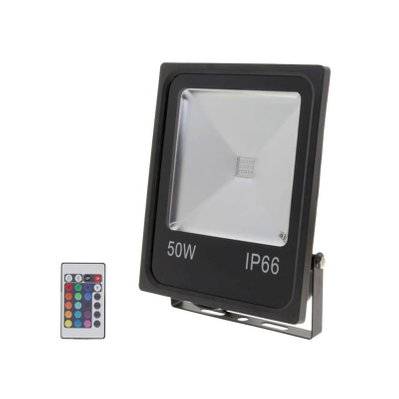 Projecteur LED RGB 50W Extérieur IP66 Plat NOIR - SILAMP - 5233 - 7426924044372