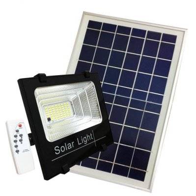 Projecteur Solaire LED 15W Dimmable avec Détecteur (Panneau Solaire + Télécommande Inclus) - Blanc Froid 6000K - 8000K - FE60-100W_WH - 7426924044679