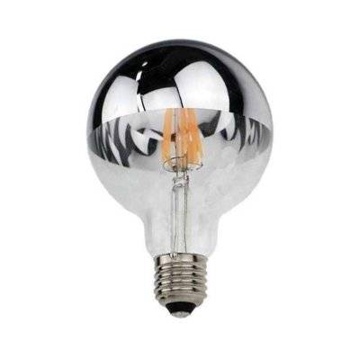 Ampoule LED E27 Filament 4W G95 Reflet Argent - Blanc Chaud 2300K - 3500K - SILAMP - E27-1887_WW - 0712221368769