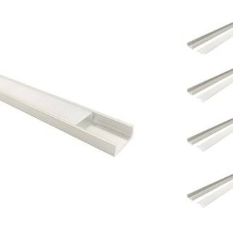 Profilé Aluminium 1m pour Ruban LED avec Couvercle Blanc Opaque (Pack de 5) - SILAMP