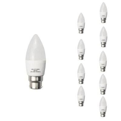 Ampoule LED B22 6W 220V C37 180° (Pack de 10) - Blanc Neutre 4000K - 5500K - SILAMP - PACK-1951-B22-6W_CW - 7426924081490