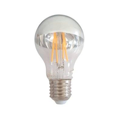 Ampoule LED E27 Filament 7W A60 Reflet Argent - Blanc Chaud 2300K - 3500K - SILAMP - 1880_WW - 7426924084330