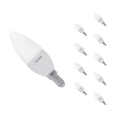 Ampoule LED E14 8W 220V C37 180° (Pack de 10) - Blanc Neutre 4000K - 5500K - SILAMP - PACK-LE14-4-8W_CW - 7426924038555