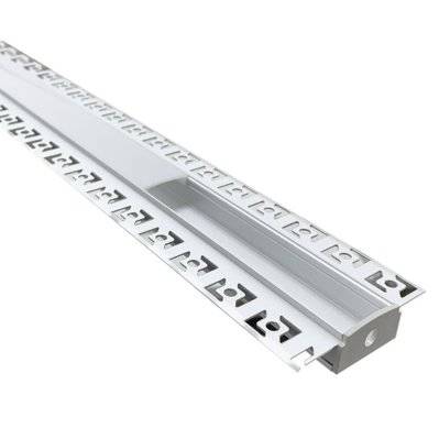 Profilé Aluminium encastré 1m pour Ruban LED Double Couvercle Blanc Opaque - SILAMP - BARRA-16-1M - 7426924082626