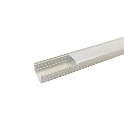 Profilé Aluminium 1m pour Ruban LED - Couvercle Blanc Opaque - SILAMP - BARRA-6-1M - 7426836792026