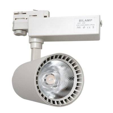 Spot LED sur Rail 30W 80° SMD Triphasé BLANC - Blanc Froid 6000K - 8000K - SILAMP - FB-10-30W_WH - 7426836791135