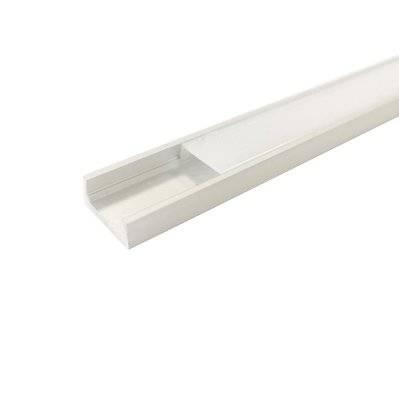 Profilé Aluminium 1m pour Ruban LED avec Couvercle Blanc Opaque - SILAMP - 1M-BARRA-3 - 7426924040091