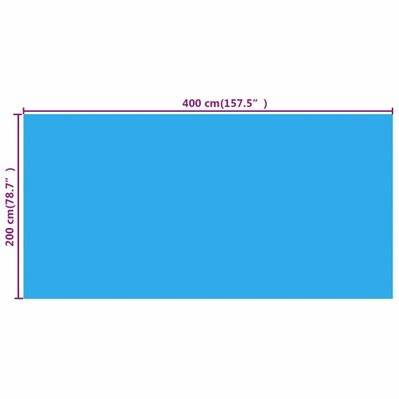 vidaXL Couverture de piscine Bleu 400 x 200 cm PE - 92148 - 8719883746173