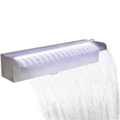 Lame d'eau rectangulaire à LED 45 cm en acier inoxydable pour piscine - 41672 - 8718475925927