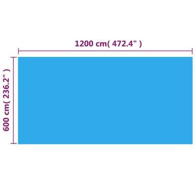 vidaXL Couverture de piscine rectangulaire 1200x600 cm PE Bleu - 92962 - 8720286139912