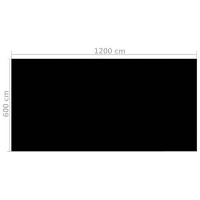 vidaXL Couverture de piscine rectangulaire 1200x600 cm PE Noir - 92967 - 8720286139967