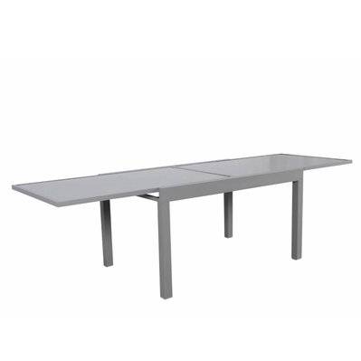 Table de jardin extensible aluminium 270cm + 8 fauteuils empilables textilène gris - LIO 8 - GR-LIO-8F014GG - 3664380003050