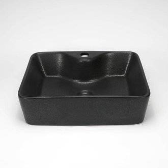 Vasque à Poser Rectangulaire - Céramique Noir Mat - 48x38 cm - Edo