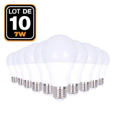 Lot de 10 Ampoules LED 7W culot E27 Blanc Neutre 4500K Haute Luminosité - 97 - 7061112825120
