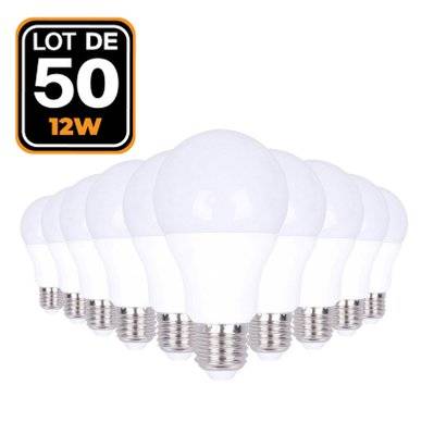 50 Ampoules LED E27 12W Blanc Froid 6000K Haute Luminosité - 762 - 7061117700392