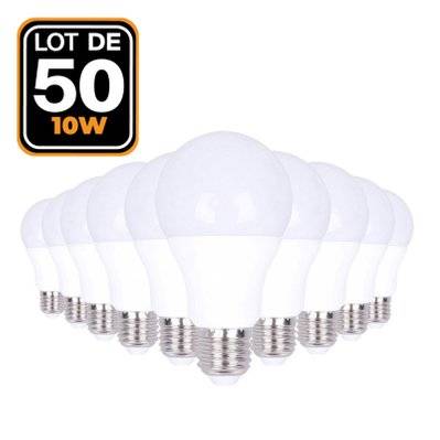 50 Ampoules LED E27 10W Blanc Chaud 3000K Haute Luminosité - 745 - 7061115203529