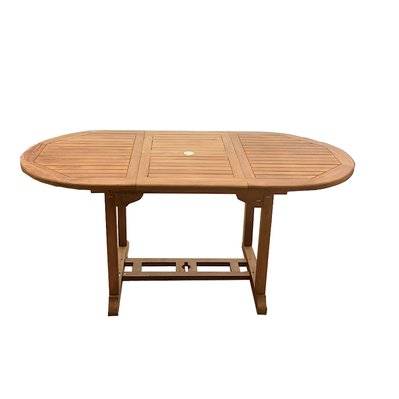 Table de jardin ovale extensible teck brut 6 places KALANG - 1518 - 3700998510839