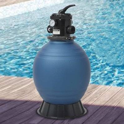 vidaXL Filtre à sable pour piscine avec vanne 6 positions Bleu 460 mm - 91169 - 8718475998709