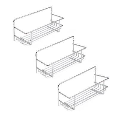 Emuca Lot de 3 supports à épices pour meubles de cuisine Supra, Acier, Chrome - 8946311 - 8432393265810