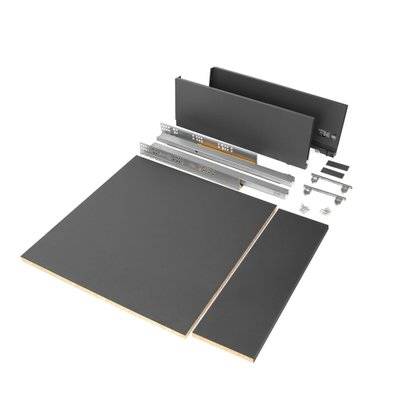 Emuca Kit de tiroirs pour cuisine ou salle de bains de Vertex, hauteur 178mm, avec étagères incluses, module 600mm, Gris - 3748515 - 8432393139807