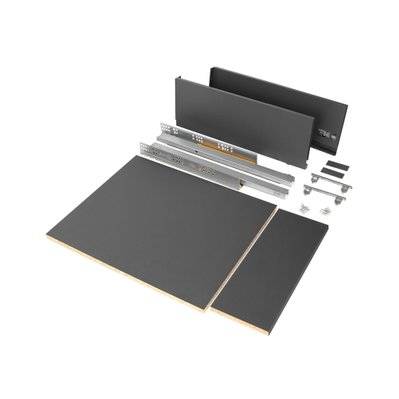 Emuca Kit de tiroirs pour cuisine ou salle de bains de Vertex, hauteur 178mm, avec étagères incluses, module 450mm, Gris - 3748605 - 8432393139791