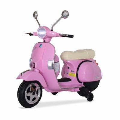 Vespa rose PX150. scooter électrique pour enfants 12V 4.5Ah. 1 place avec autoradio - 3760287189047 - 3760287189047