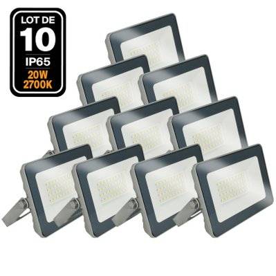 10 Projecteurs LED 20W ProLine Blanc chaud 3000K Haute Luminosité - 1641 - 7109614401814