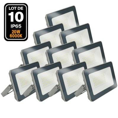 10 Projecteurs LED 20W ProLine Blanc froid 6500K Haute Luminosité - 1643 - 7109611805295