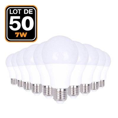 50 Ampoules LED E27 7W 4500K Blanc Neutre Haute Luminosité - 731 - 7061113455722