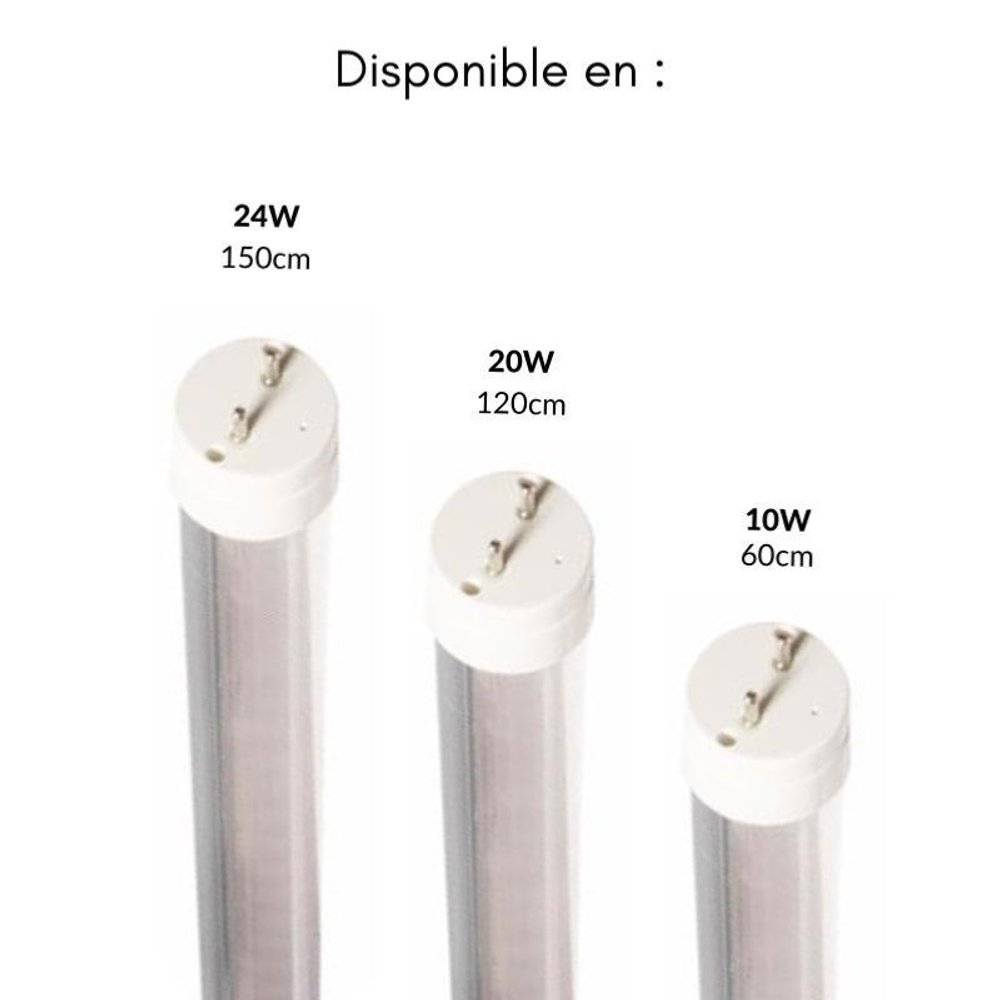 Tube Néon LED 120cm T8 20W (Pack de 5) - Blanc Chaud 2300K - 3500K