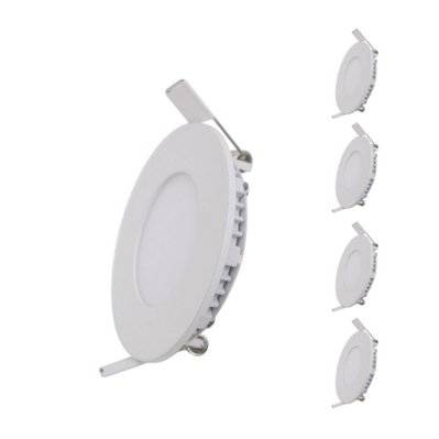 Spot LED Extra Plat Downlight Rond 6W Blanc (Pack de 5) - Blanc Froid 6000K - 8000K - SILAMP - LOT5-FARO-6W-RD_WH - 7426924084804