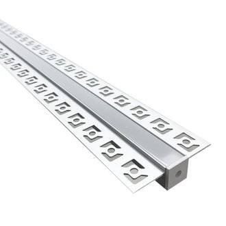 Profilé Aluminium encastrable 2m pour Ruban LED Couvercle Blanc Opaque - SILAMP