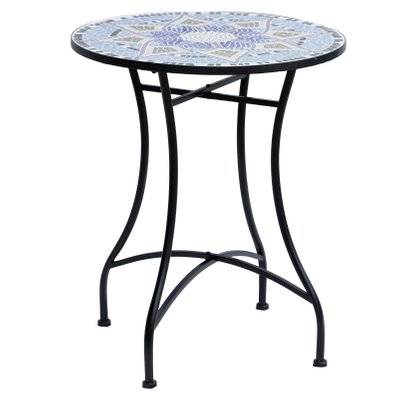 Table ronde style fer forgé bistro plateau mosaïque - 84B-253 - 3662970045879