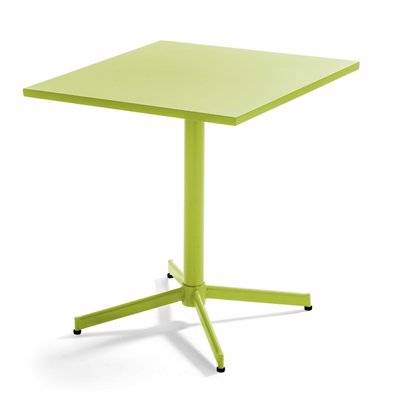 Table de jardin carrée bistro inclinable en acier vert - Palavas - 105162 - 3663095029577